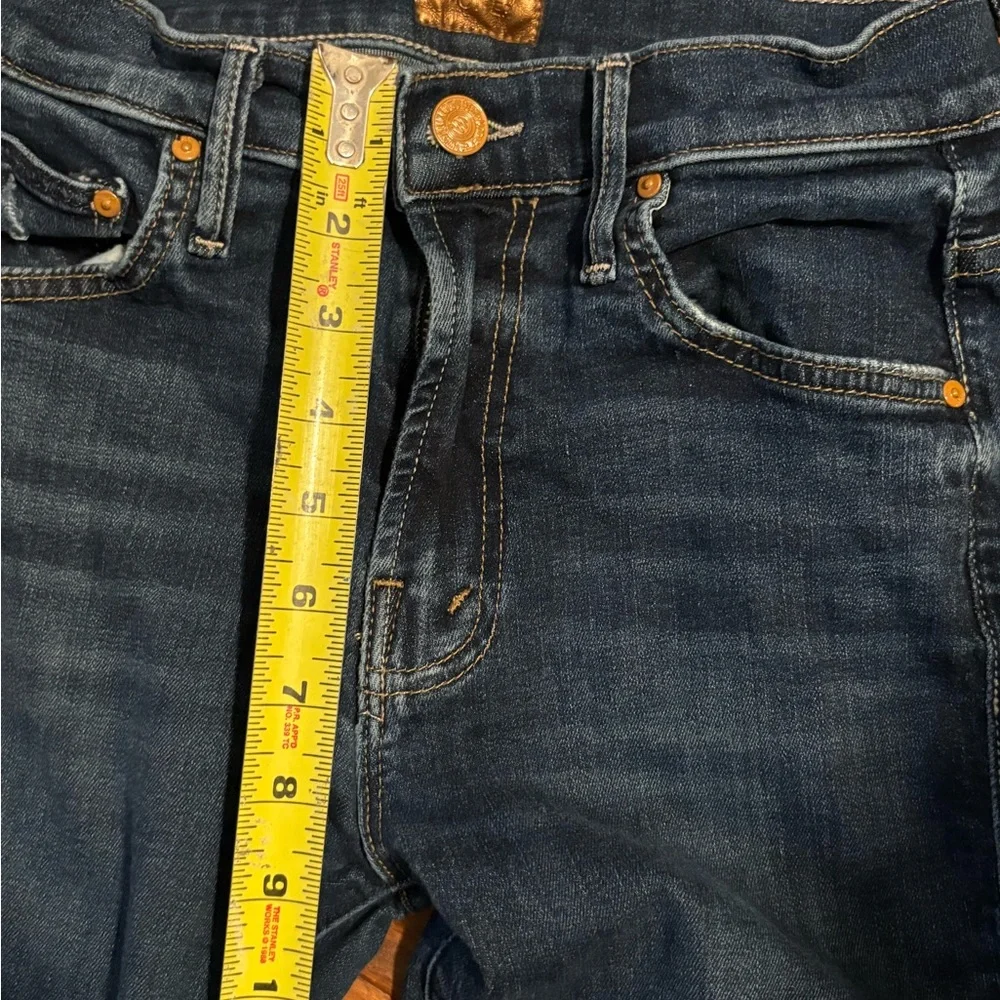 MOTHER The Insider Crop‎ Step Fray Hem Jeans Women’s 25 Dark Wash Raw Hem (0410)